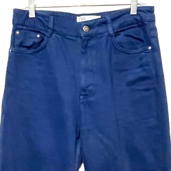 ZARA Women’s True Blue Super High Rise Rigid Straight Fit Jeans 8 - Picture 2 of 7